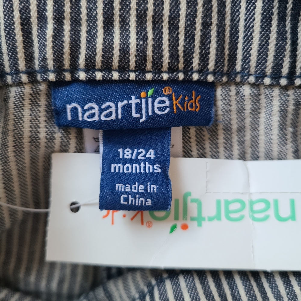 NWT Vintage Kids Denim Railroad Conductor Hickory Striped Dungaree Overalls - Picture 11 of 13